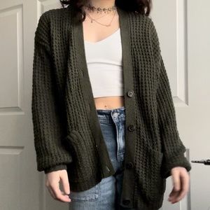 Green American Eagle Knit Cardigan
